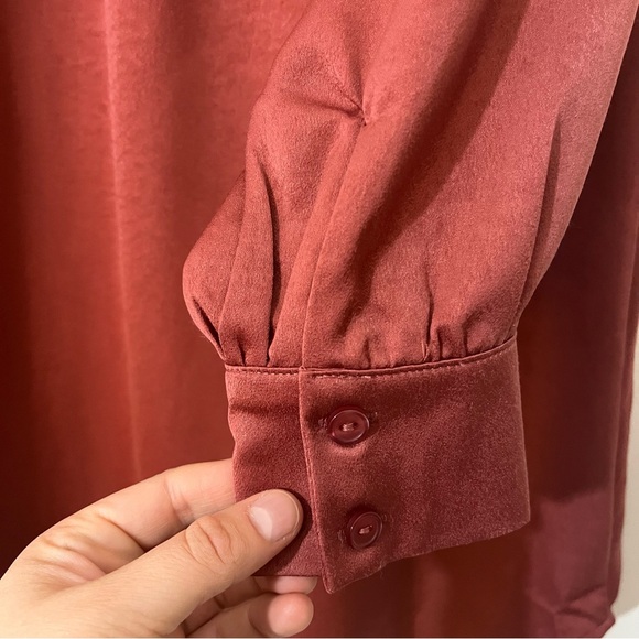 Sage The Label Satin Tunic Top / Orange Rust Size XS Oversized - Picture 7 of 12